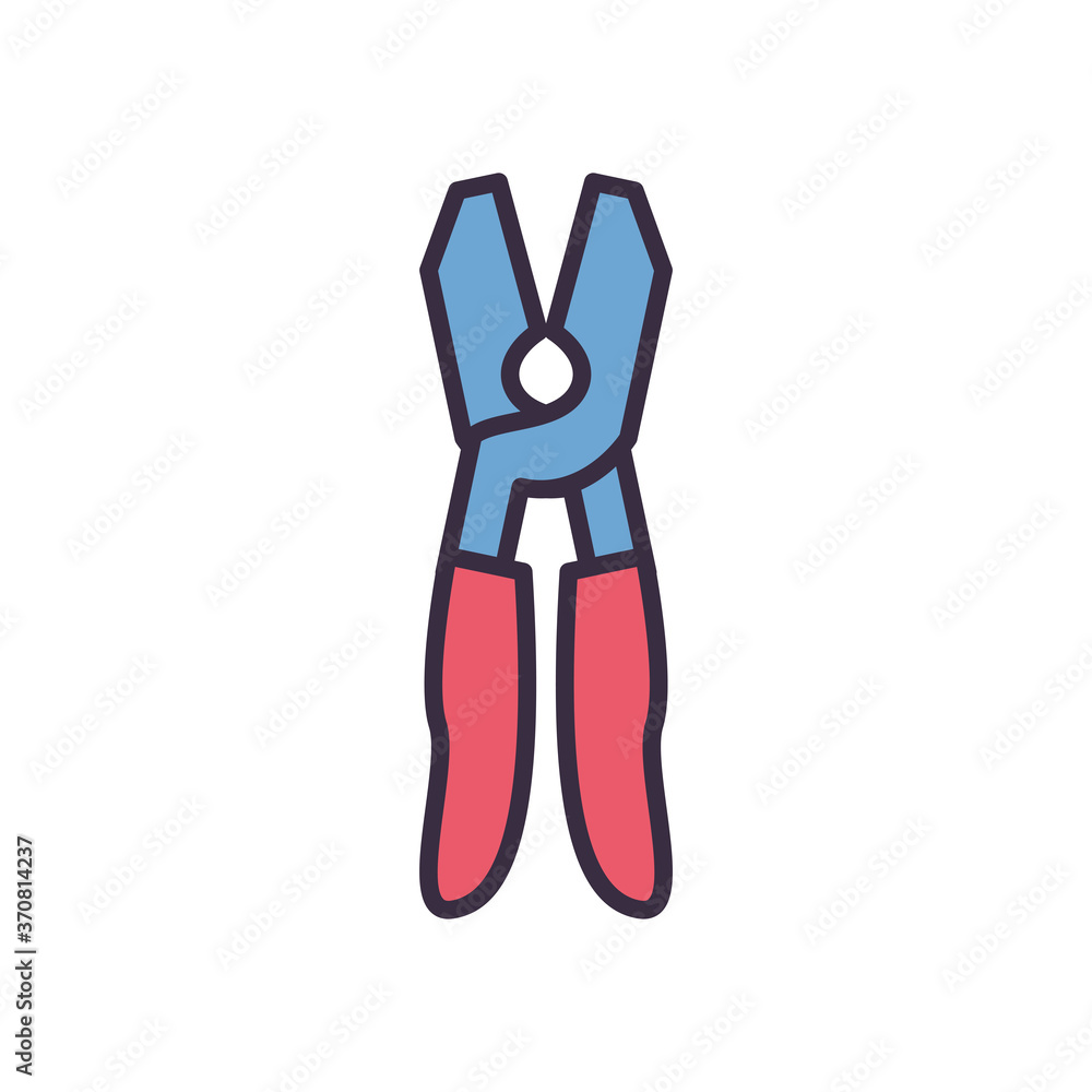 pliers line and fill style icon vector design pliers line and fill style icon vector design