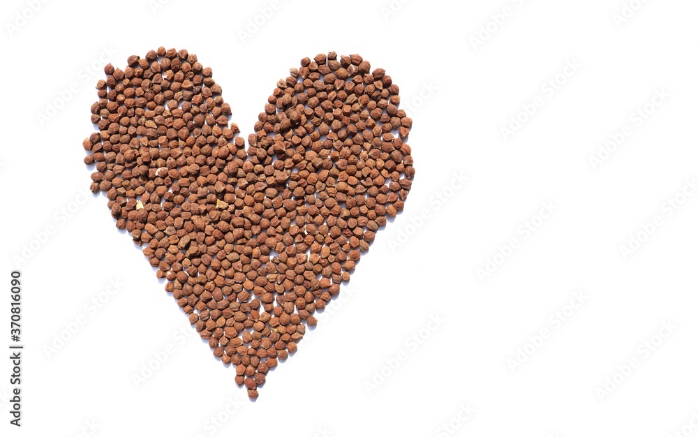 Heart Shape Created with Chickpea Isolated on White Background With Copy Space for Texts Writing, Perfect for Wallpaper Heart Shape Created with Chickpea Isolated on White Background With Copy Space for Texts Writing, Perfect for Wallpaper