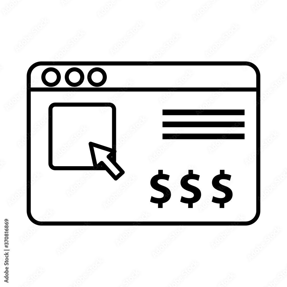 webpage template with money symbols line style webpage template with money symbols line style