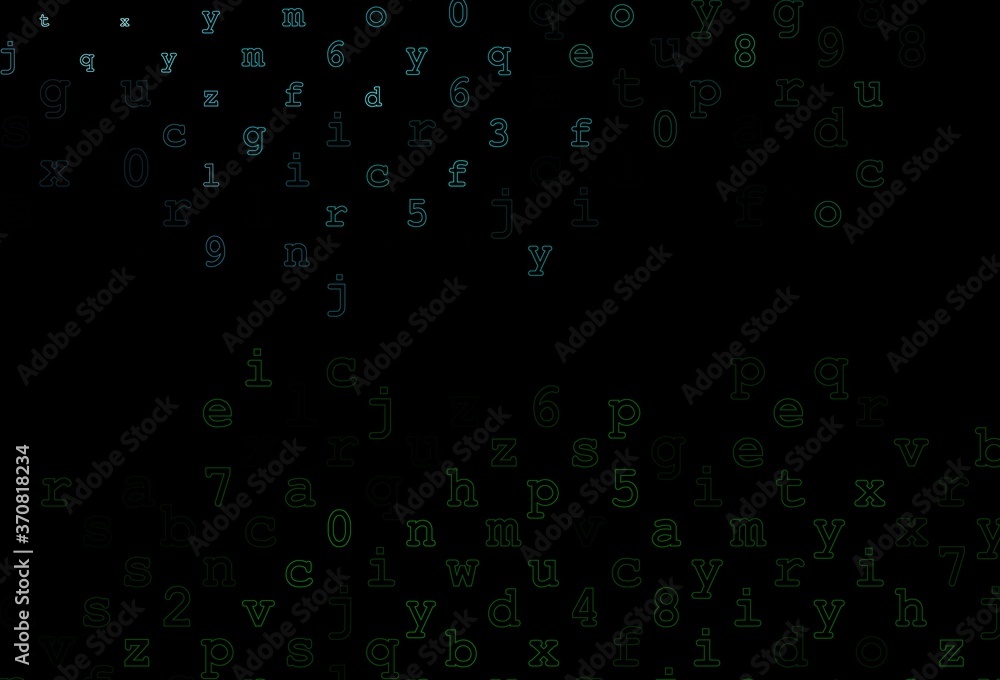 Dark Blue, Green vector layout with latin alphabet. Dark Blue, Green vector layout with latin alphabet.