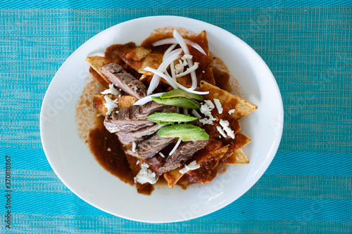 Best mexican breakfast chilaquiles with steak