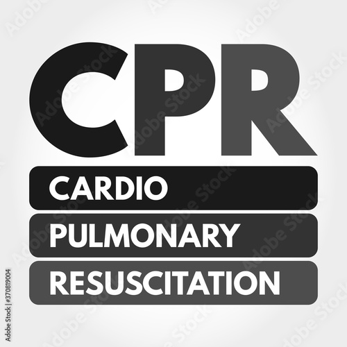CPR - Cardiopulmonary Resuscitation acronym, medical concept background