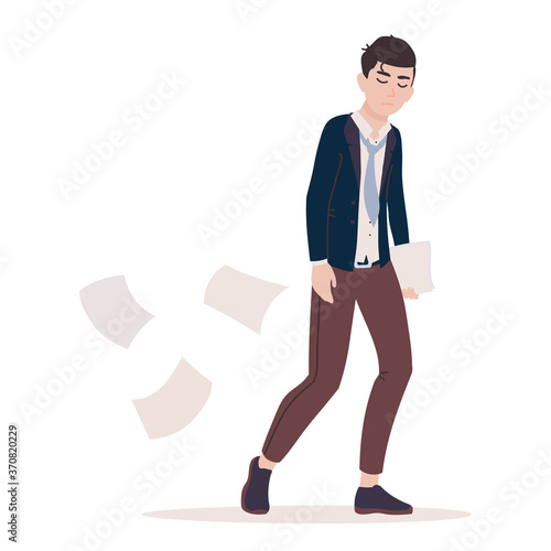 Stressful situation on work. Overworked and tired businessman. Busy office worker with problem