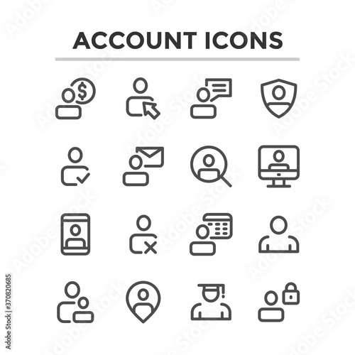 icon set bundle outline account user