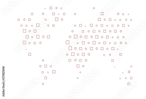 Light Black vector pattern with spheres, squares.