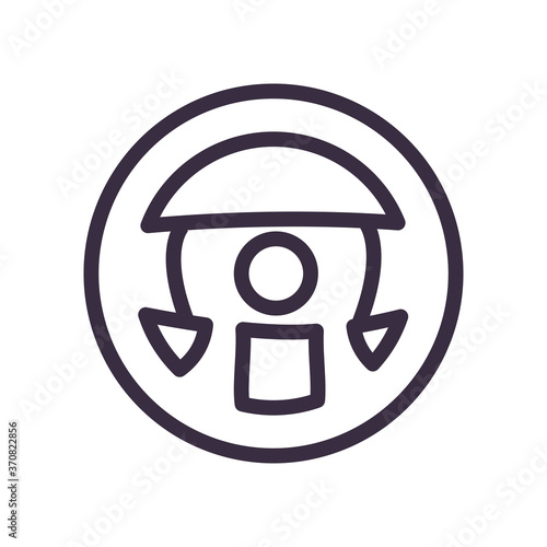 car rudder line style icon vector design