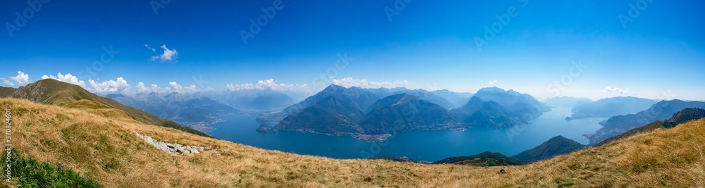 Landscape of Lake Como from the alps of Menaggio