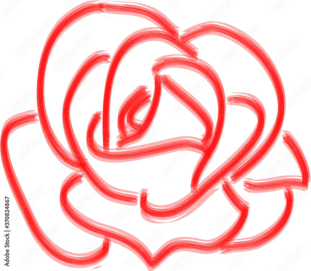Fototapeta premium Red rose on white background. Vector illustration.