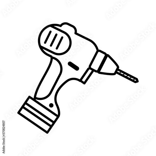 electric drill tool line style icon