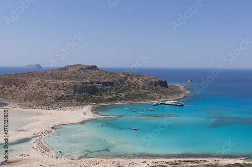 View of the coast of Crete Greece. Balos beach.