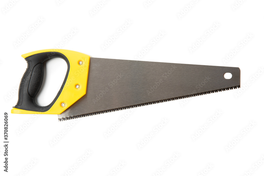 Black and yellow saw isolated on white background Black and yellow saw isolated on white background