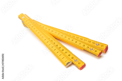 Принти на полотні Yellow construction tape isolated on white background