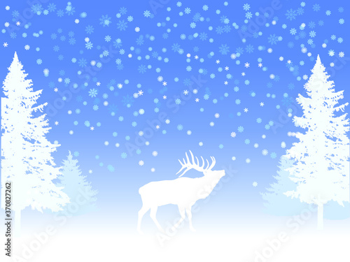 christmas background with deer