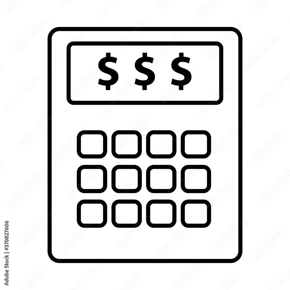 calculator math line style icon calculator math line style icon