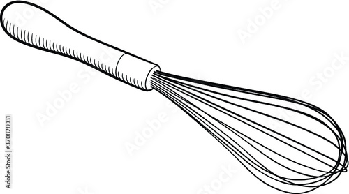 wire whisk kitchen utensil isolated on white background