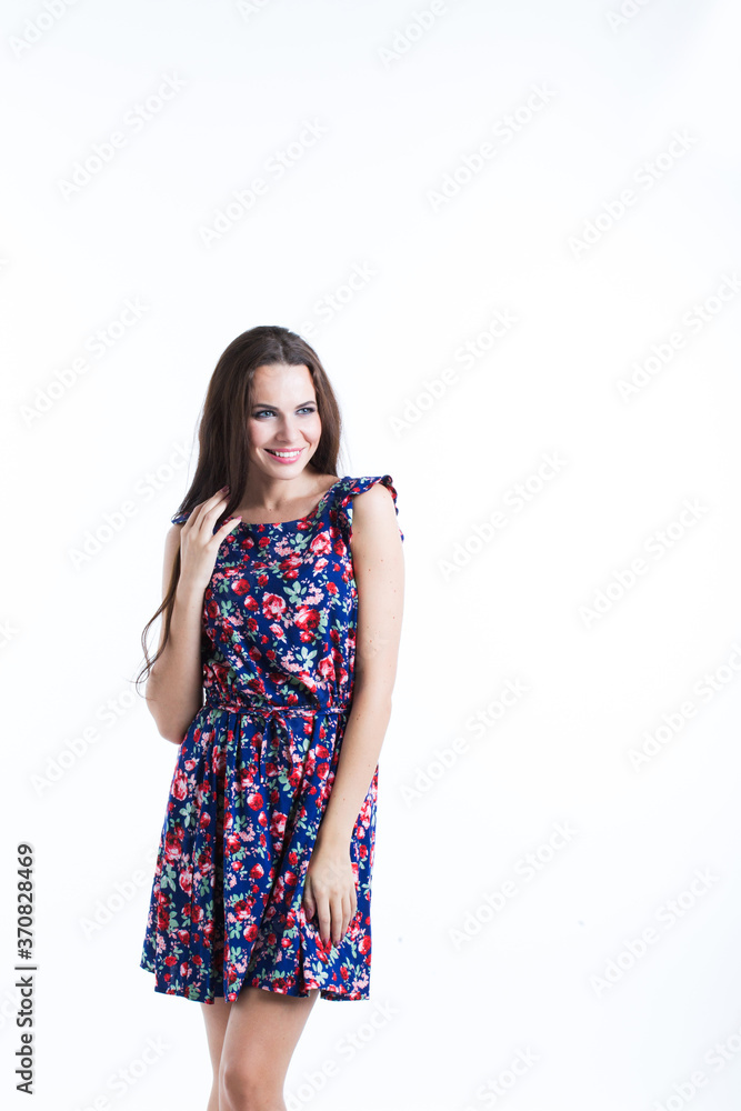 Winsome girl in romantic attire pretty smiling isolated on white. Winsome girl in romantic attire pretty smiling isolated on white.