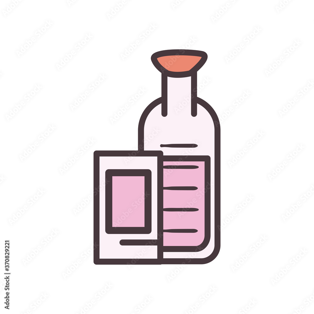 alcohol shot and bottle line and fill style icon vector design alcohol shot and bottle line and fill style icon vector design