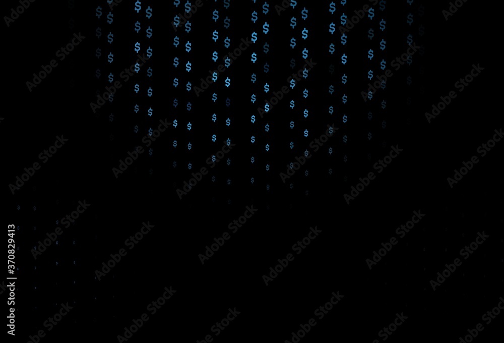 Dark BLUE vector texture with financial symbols.