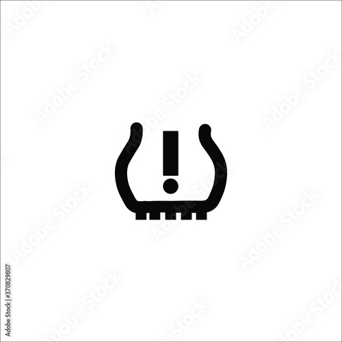 Tire pressure DTC code warning light icon. Car service