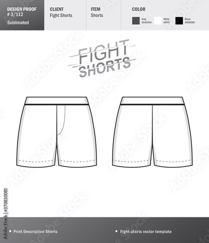 Vector fight shorts template for your design. Template sport short for your design