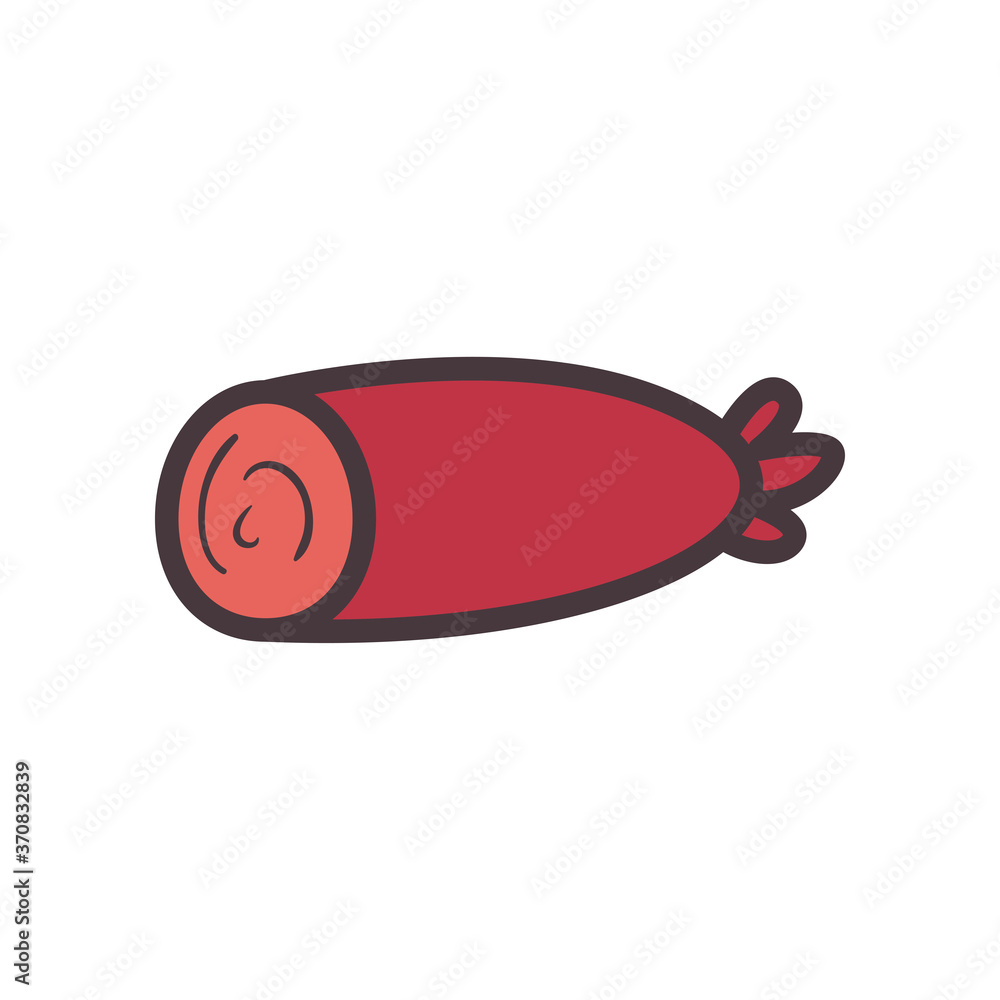 sausage line and fill style icon vector design sausage line and fill style icon vector design