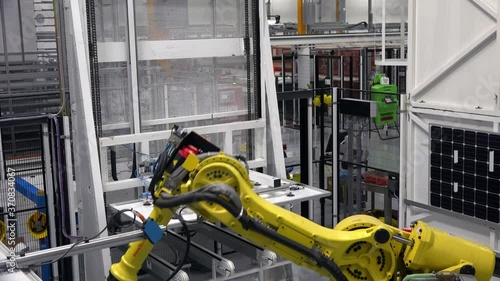 Solar Panel Framing Process In A Modern Photovoltaic Factory