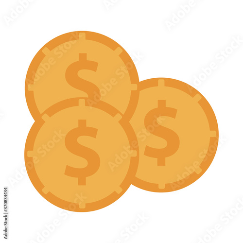 coins money dollars flat style icon