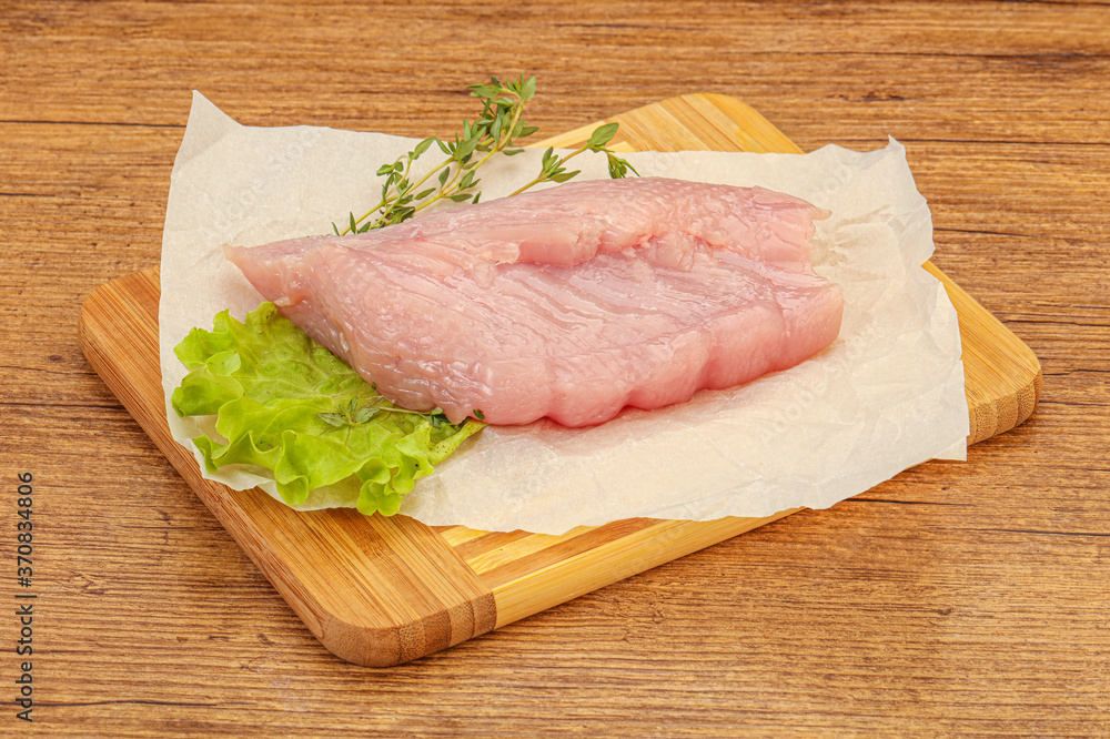 Raw turkey breast steak for cooking Raw turkey breast steak for cooking