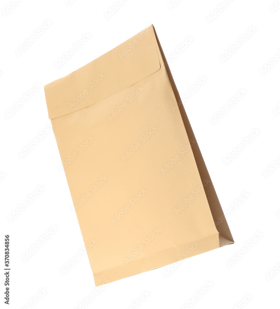 Kraft paper envelope isolated on white. Mail service Kraft paper envelope isolated on white. Mail service