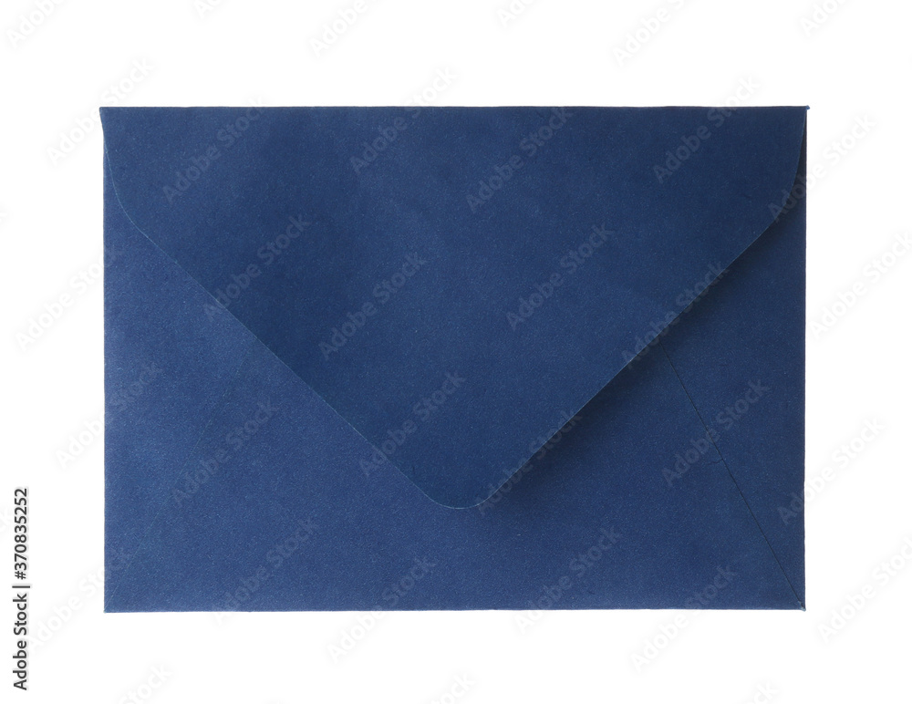 Blue paper envelope isolated on white. Mail service Blue paper envelope isolated on white. Mail service
