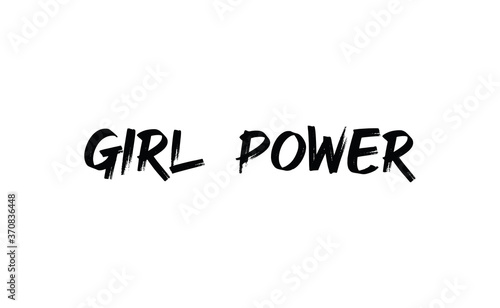 Girl power quote feminist lettering. Calligraphy inspiration graphic design typography element. Hand written card. Simple vector Female sign.