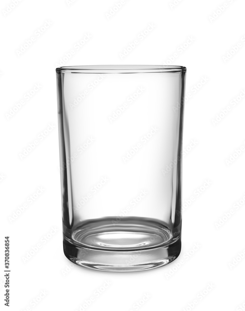 Stylish empty glass vase isolated on white Stylish empty glass vase isolated on white