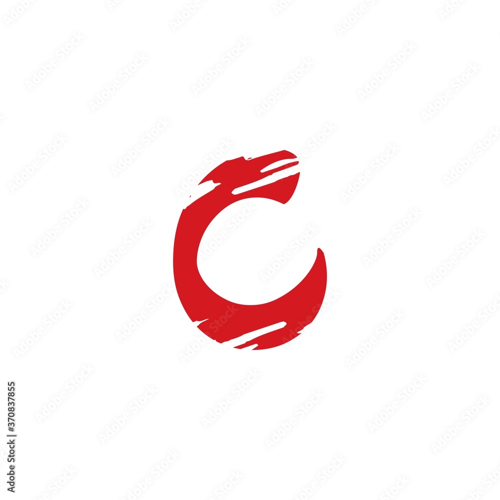 Abstract art initial C letter logo icon brush vector design Abstract art initial C letter logo icon brush vector design