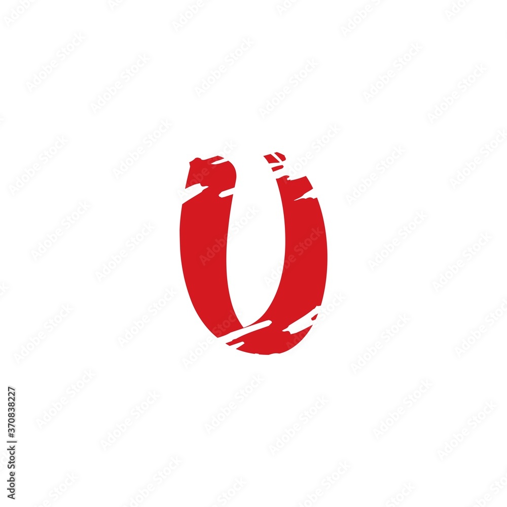 Abstract art initial U letter logo icon brush vector design Abstract art initial U letter logo icon brush vector design