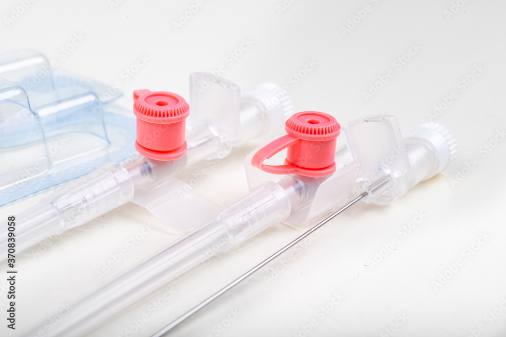 Medicinal venflon for the administration of intravenous fluids. Medical accessories needed in intensive care. Medicinal venflon for the administration of intravenous fluids. Medical accessories needed in intensive care.