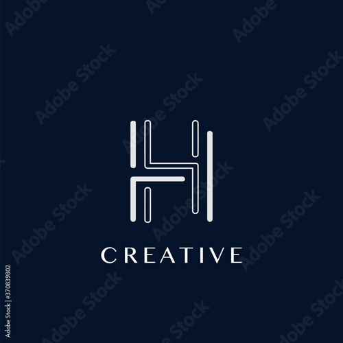 Simple Modern H Letter Logo  Monogram Vector Logo Template Design