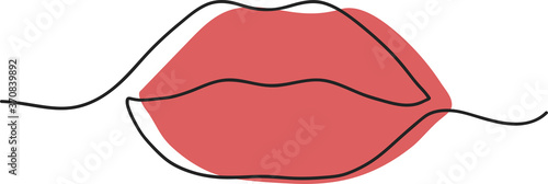 Lips beauty hand drawn line art	