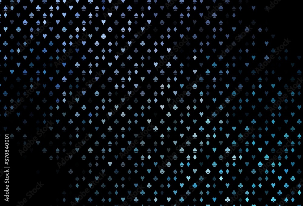 Dark BLUE vector template with poker symbols. Dark BLUE vector template with poker symbols.