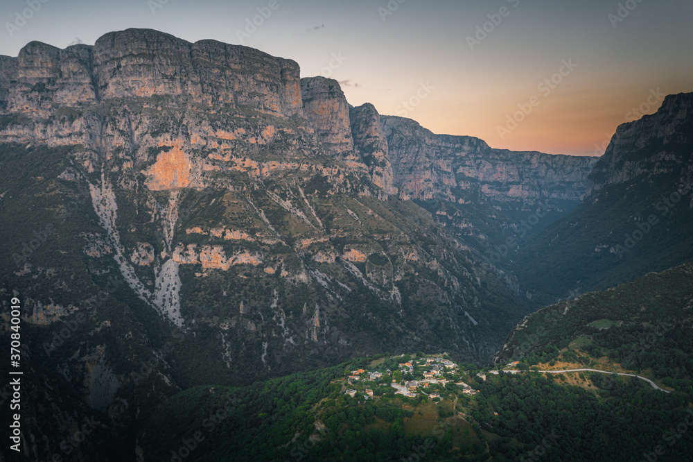 Village of Vikos at Zagori (or Zagorochoria or Zagorohoria) in Pindus Mountains, Greece