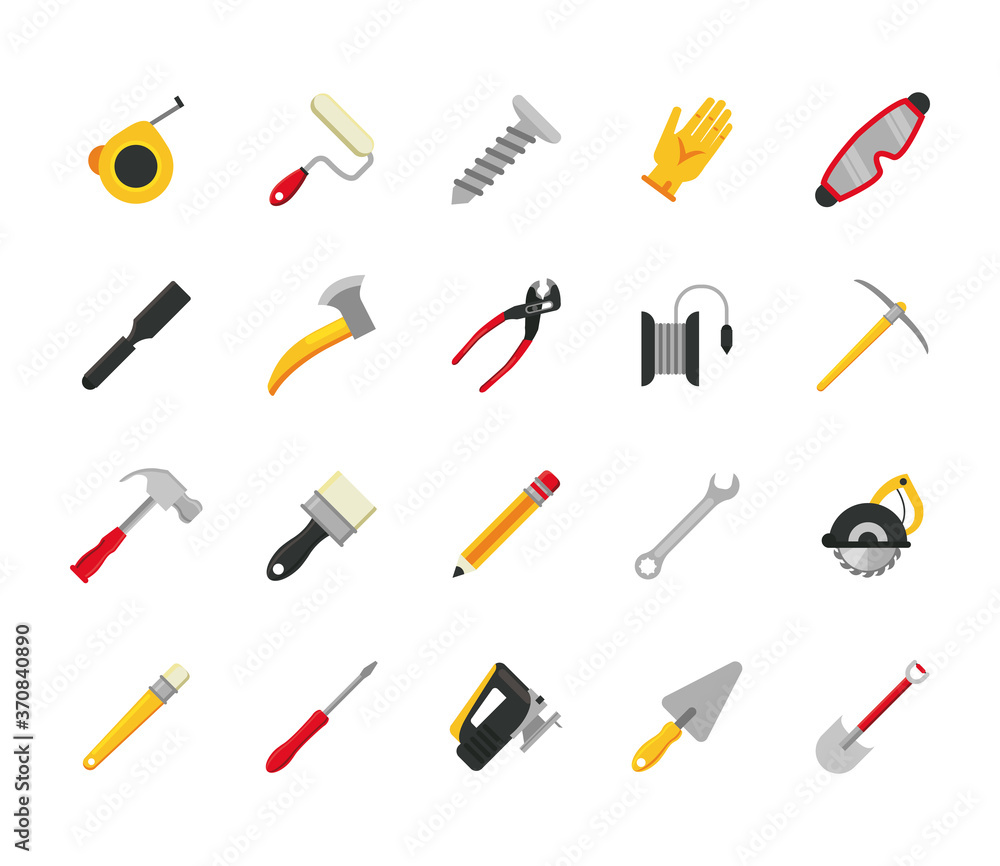 bundle of twenty tools set icons bundle of twenty tools set icons