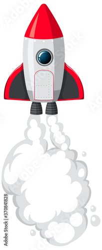 Isolated space rocket cartoon