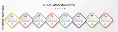 Diagram with 8 options. Business infographic. Vector