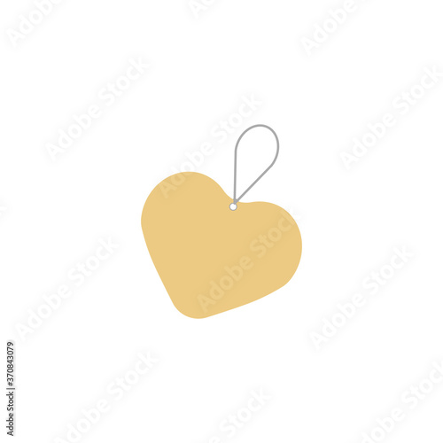 Paper heart shape label vector design