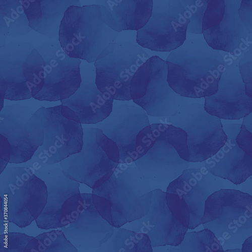 Vector blue petals dots stains seamless pattern