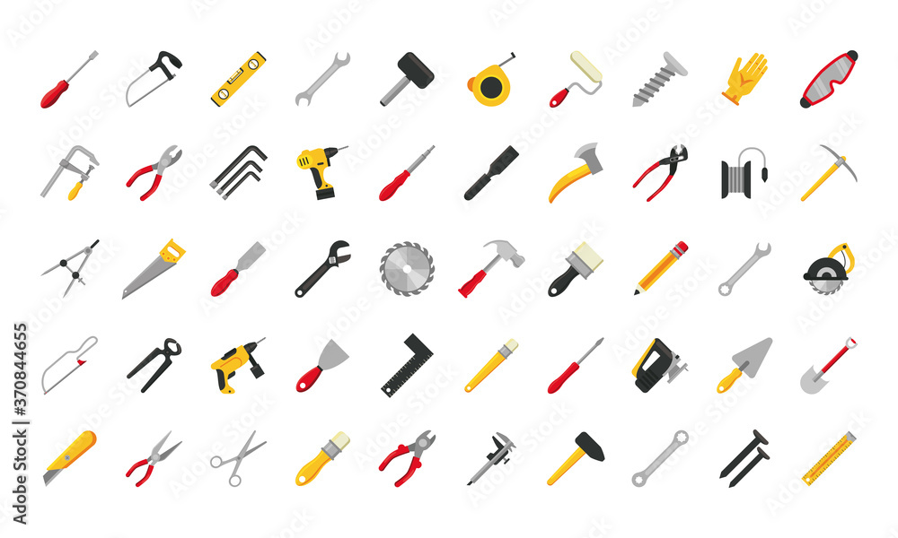 bundle of fifty tools set icons bundle of fifty tools set icons