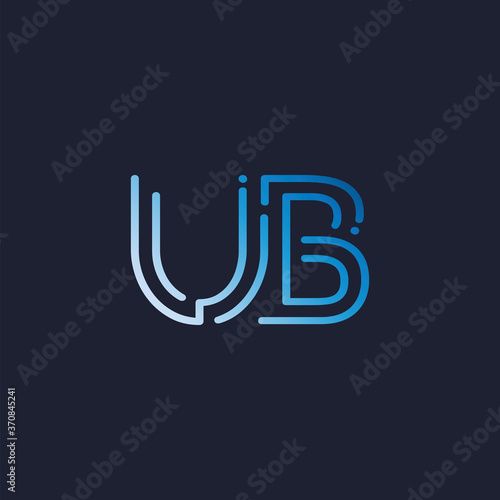 Abstract techno line initial letter U and B, U B logo icon vector design