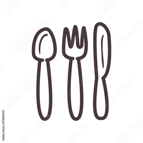 Cutlery line style icon vector design