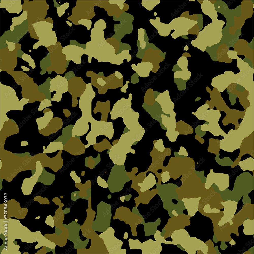 Fototapeta premium Full seamless camouflage texture skin pattern vector for military textile. Usable for Jacket Pants Shirt and Shorts. Army camo masking design for hunting fabric print and wallpaper. 