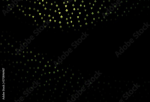 Dark Green vector cover with symbols of gamble.