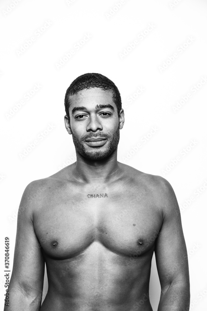 Portrait of african american man over white background and looking at camera Portrait of african american man over white background and looking at camera